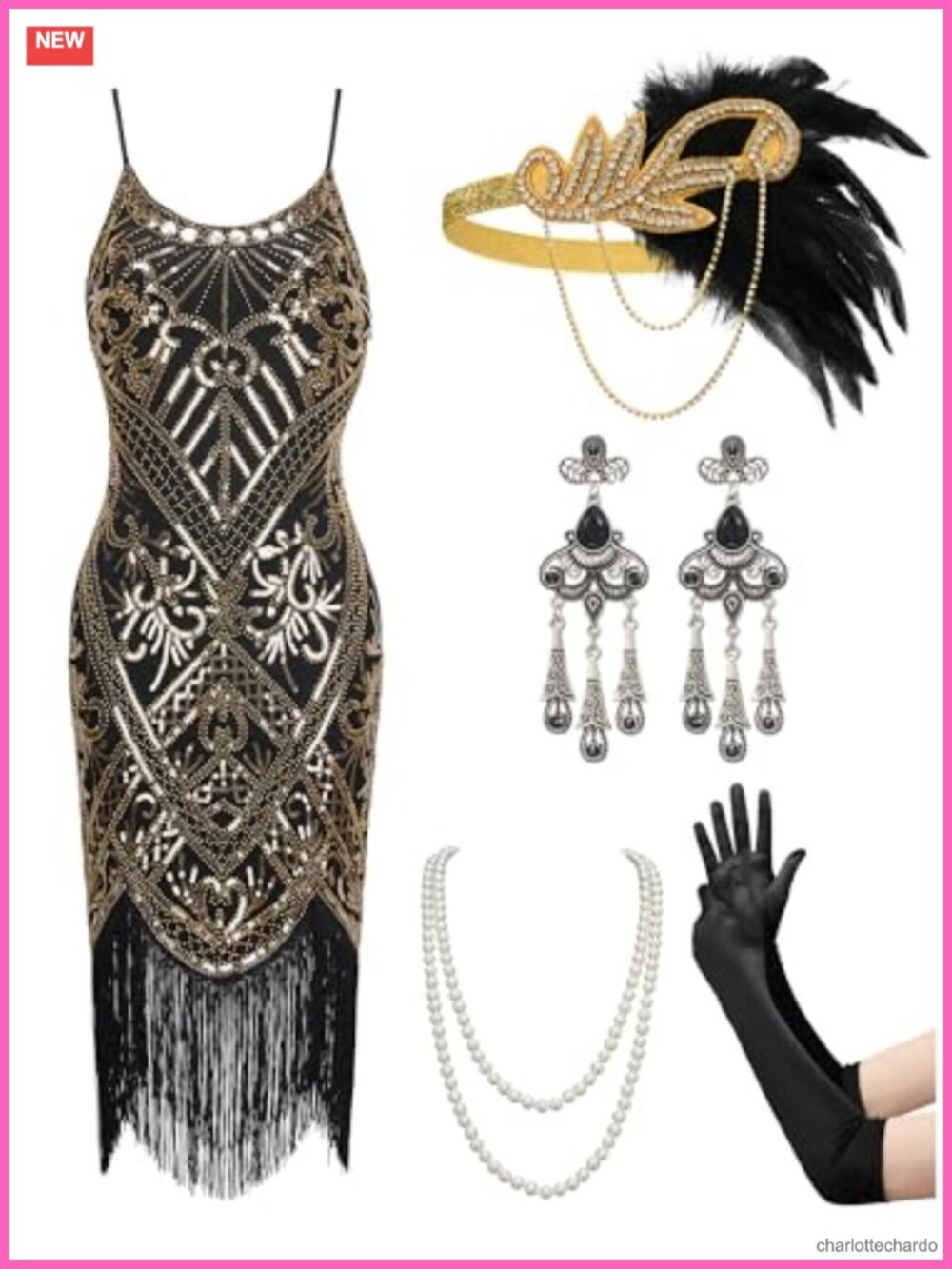 1920s Sequin Fringe Flapper Dress Roaring 20s Gatsby Cocktail Prom